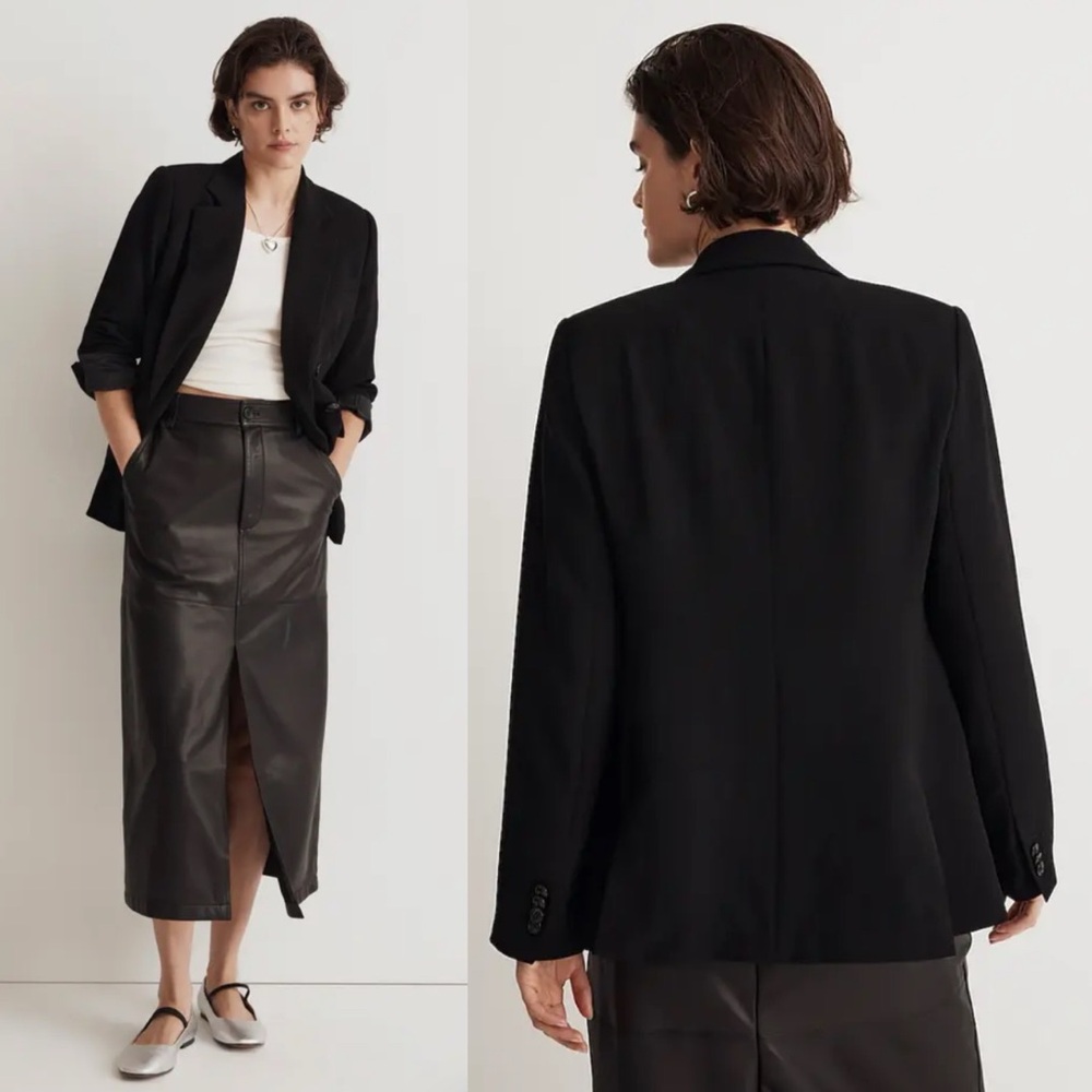 Madewell | NWT The Rosedale Blazer in Black Crepe 6